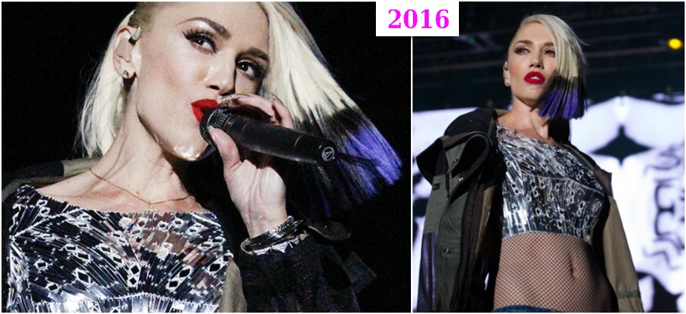 Gwen Stefani hairdo in Riot Fest in Chicago 2016
