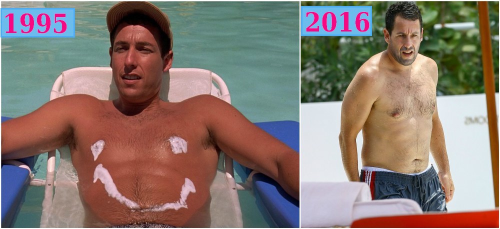 Adam Sandler`s body before and after