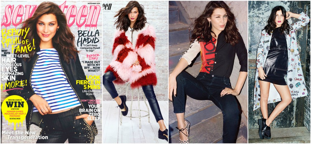Bella Hadid magazines covers - Seventeen, November 2015
