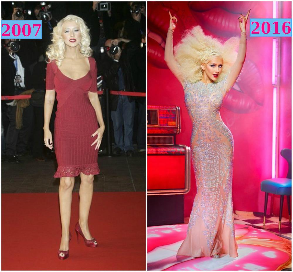 Christina Aguilera then and now