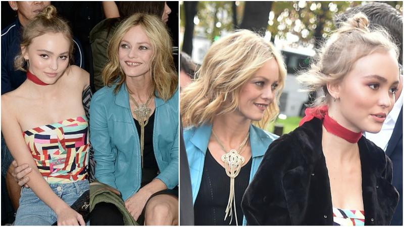 Johnny Depp`s children - daughter Lily-Rose Depp and ex-wife Vanessa Paradis