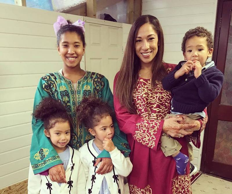 Mo Farah's family - wife Tania with kids