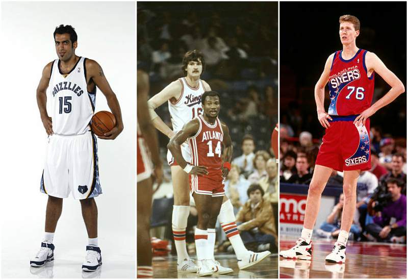 Who are the shortest and the tallest basketballers?