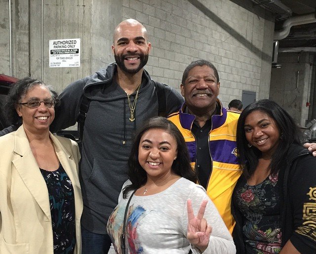 Carlos Boozer with parents and sisters